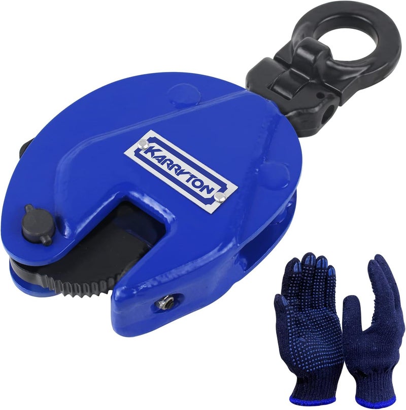 KARRYTON Vertical Plate Clamp, 0.8Ton/1760LB Working Load, Jaw Opening 0.6IN, Industrial Steel Plate Clamp, Sheet Metal Lifting Clamp, Plate Lifting Clamp for Lifting and Transporting (0.8T) Blue - Image 2